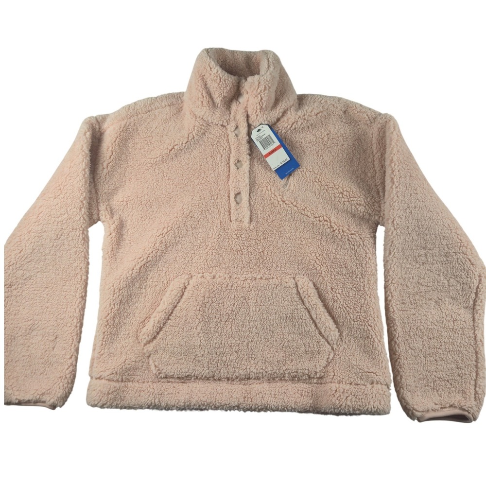 Nautica Sherpa Pullover Womens XS Pink Quarter Snap Fleece NWT